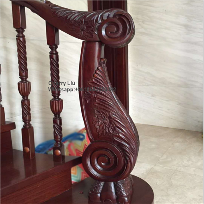 High-end fashion curved arc Solid wood spiral staircase