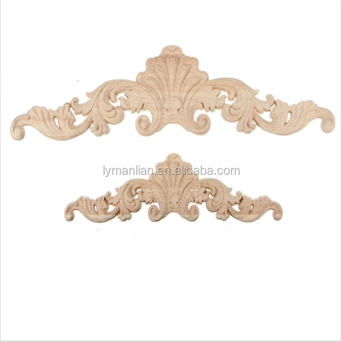 furniture parts Floral Corner Flower Applique Wooden Carving Decal