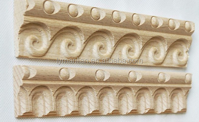 decorative Carved Crown Molding Wood Wall Moulding for Wall And Ceiling