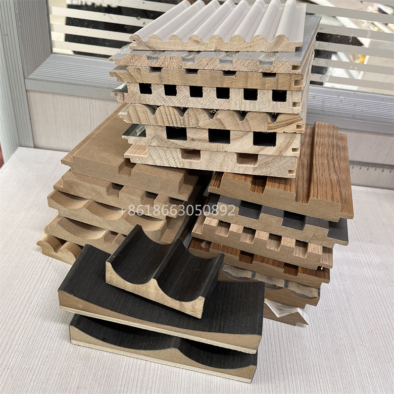 3D Carved Fluted wood panel Wood Mdf Pvc Slats Wall Panel For Interior Decoration