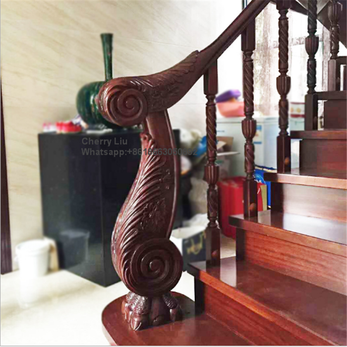 High-end fashion curved arc Solid wood spiral staircase