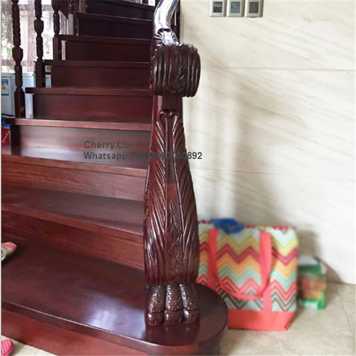 High-end fashion curved arc Solid wood spiral staircase