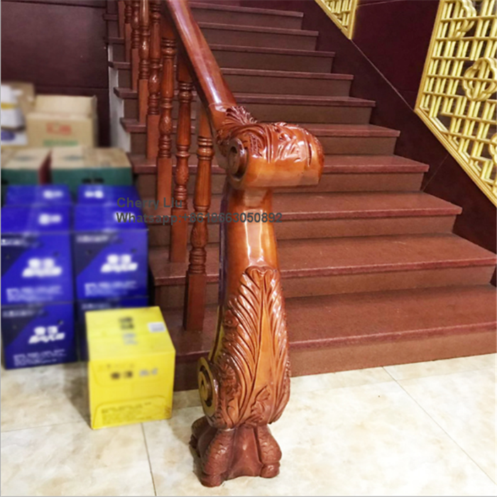 High-end fashion curved arc Solid wood spiral staircase