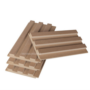 Interior Solid Wood Slat Fluted Wall Siding Panel Sheets Wooden Planks Board Cladding for Background Walls