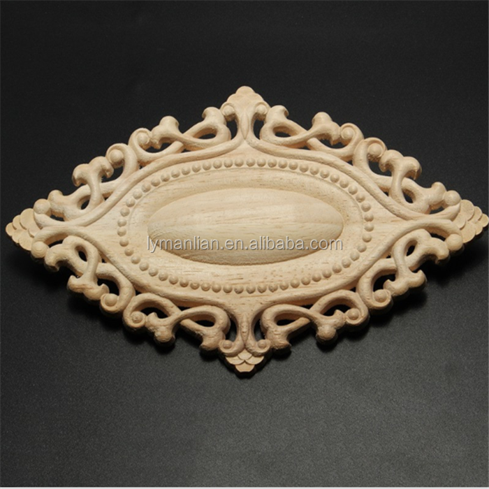 furniture parts Floral Corner Flower Applique Wooden Carving Decal