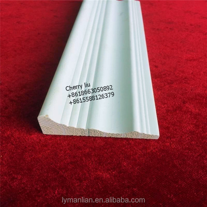 Factory price wall panel primed wooden molding white gesso coated wood crown molding for house decoration