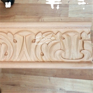 Wood Crown Molding With Large Acanthus Leaf And Tongue Cove Decorative Cabinet Wood Trim Molding