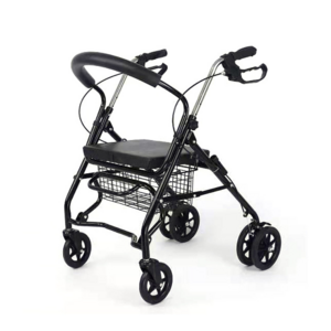 portable 2 in 1 rollator walker transport chair stair climbing orthopedic folding rollator walker for handicapped