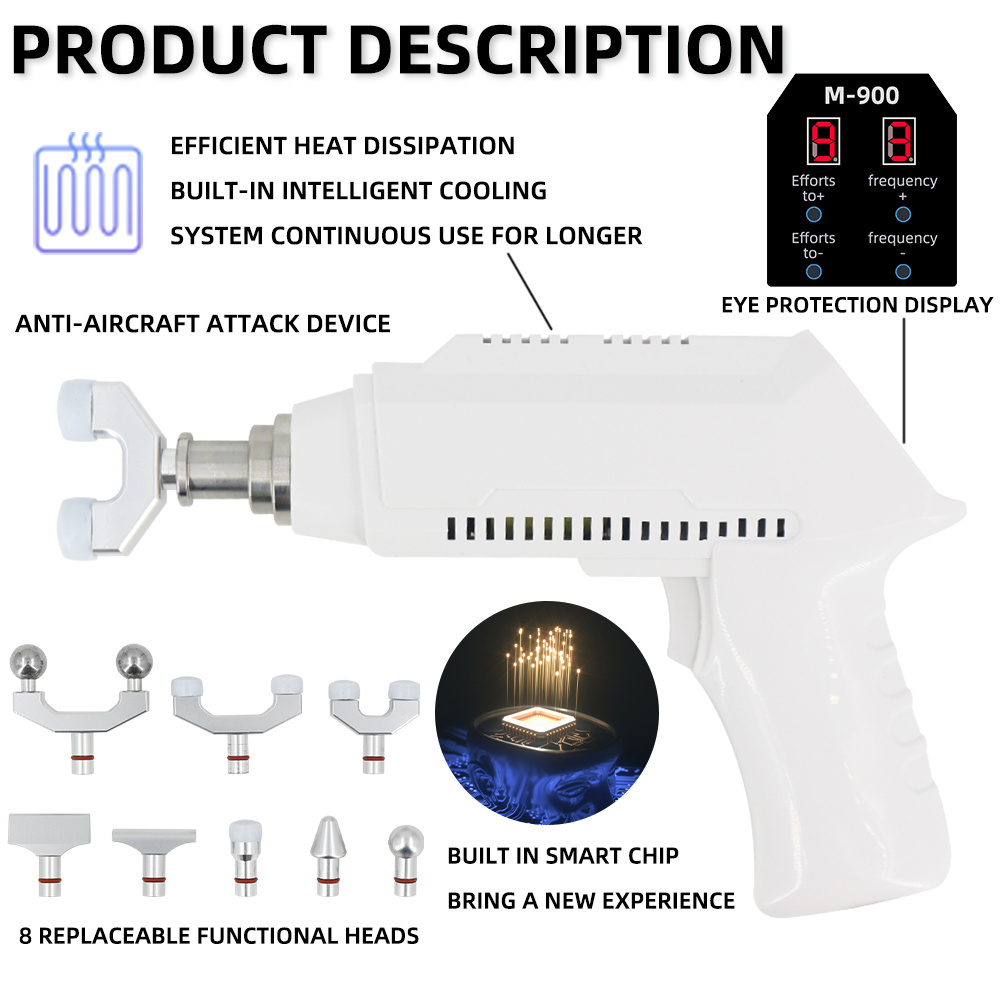 New Electric Chiropractic Adjusting Tools Intensity Spine Adjustable Therapy Adjust Correction Gun 1500N Chiropractic gun