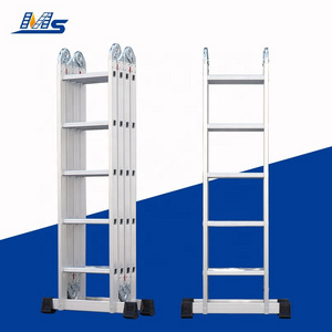 Industrial safety house hold ladder aluminium flexible extension 6 meter a type ladders