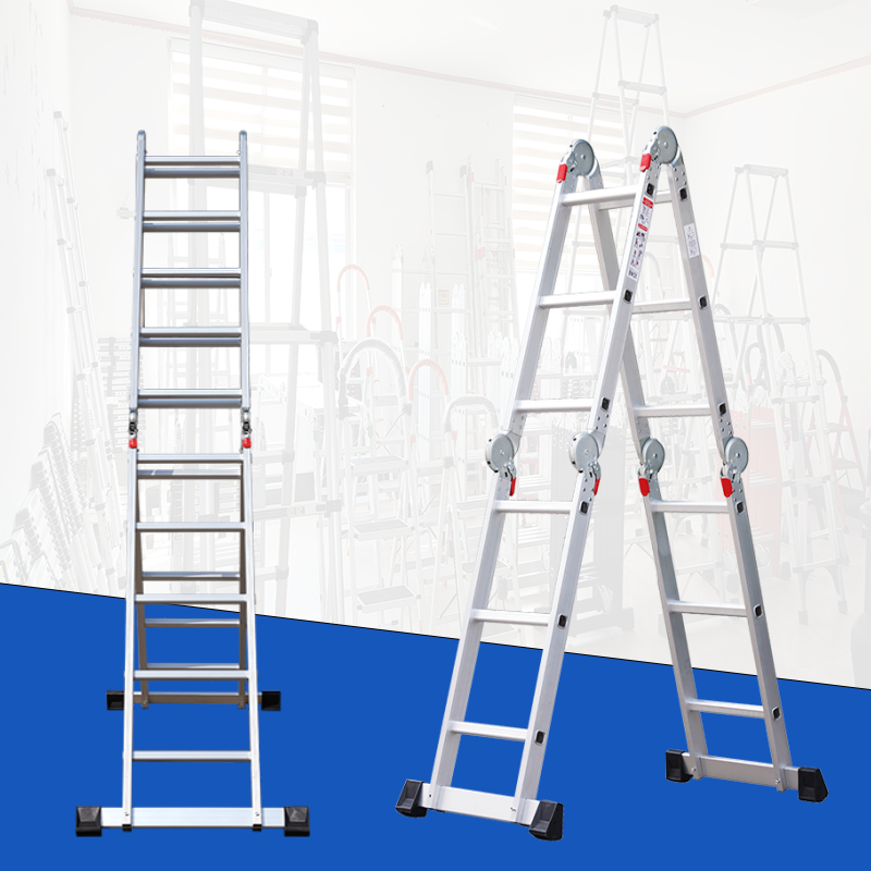 Compact 6feet multipurpose adjustable 2 step aluminum folding climbing ladder for sale