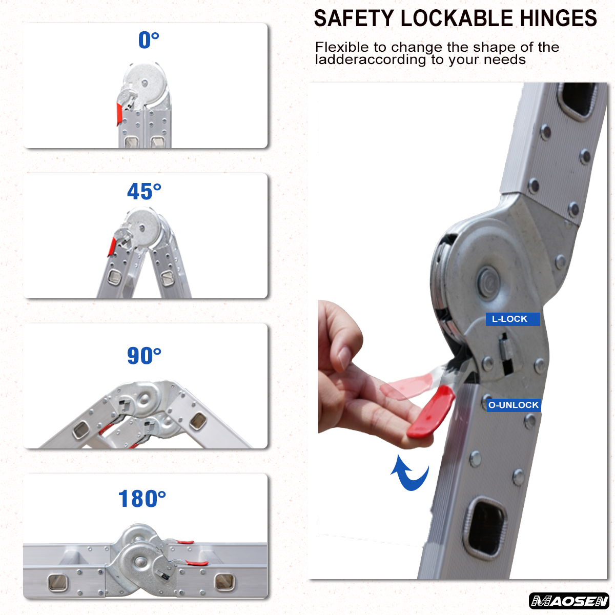 Industrial safety house hold ladder aluminium flexible extension 6 meter a type ladders