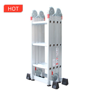 Multipurpose warehouse aluminium ladder foldable with platform folding ladders for sale