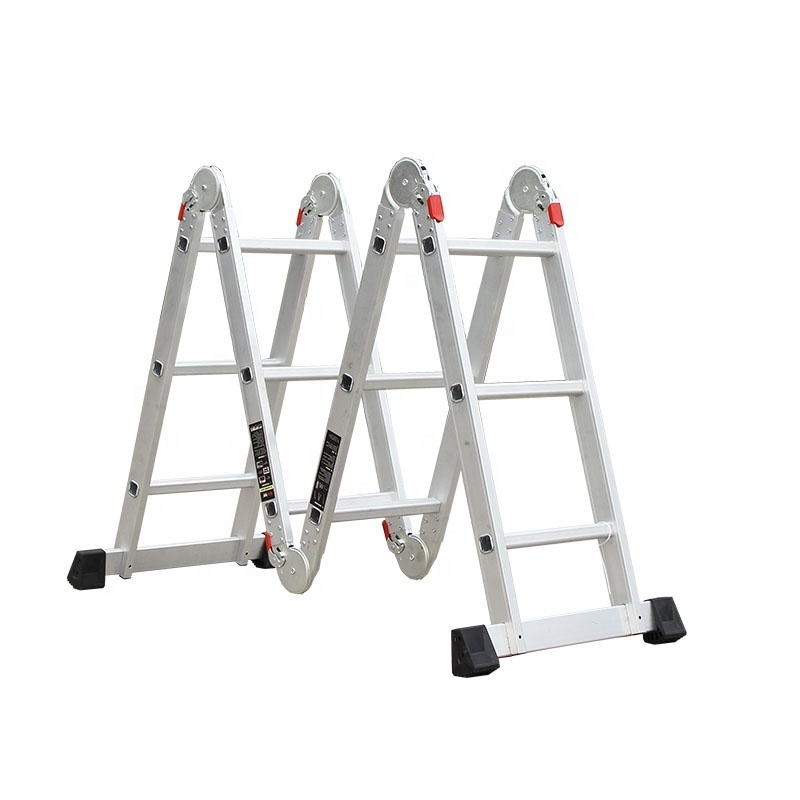 Multi-functional Stair Aluminum Ladder Hinges Connect Folding 4*3 Step Ladder