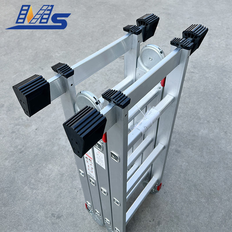 Multipurpose warehouse aluminium ladder foldable with platform folding ladders for sale