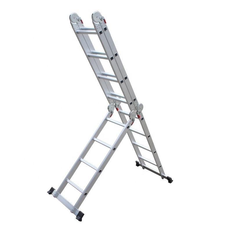 Multi-functional Stair Aluminum Ladder Hinges Connect Folding 4*3 Step Ladder