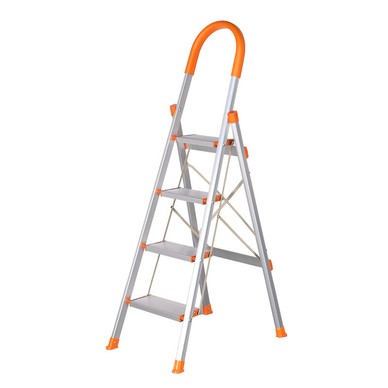 4 Step Tool Folding Portable Aluminum Frame Non-Slip Ladder