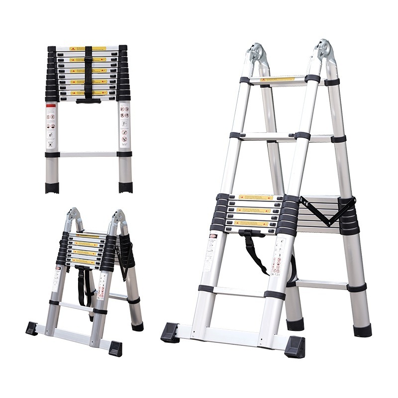 High Quality Safety And Durable Aluminum Telescopic Ladder Foldable Step Household Ladder