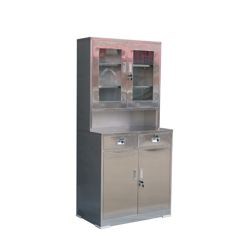 High-Quality Stainless Steel Hospital Cabinets with Built-In Locking Mechanisms for Secure Storage Cupboard