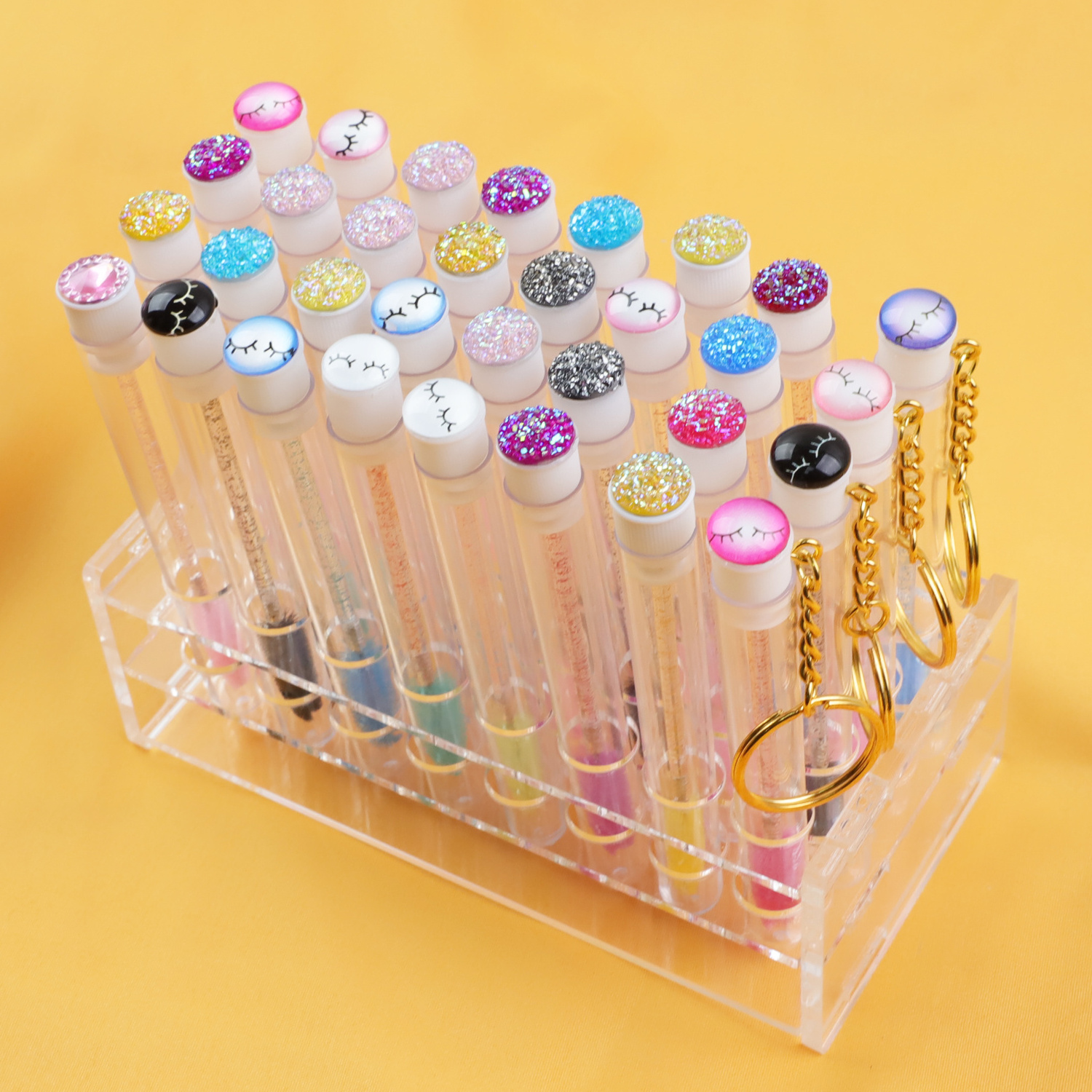 32 Holes display stand Eyelash Brush Display Storage Holder Clear Acrylic display stand