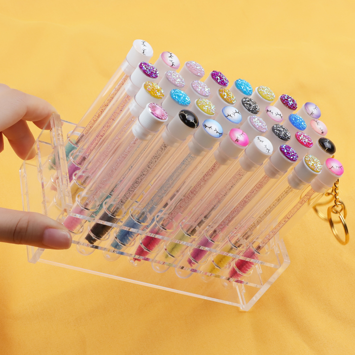 32 Holes display stand Eyelash Brush Display Storage Holder Clear Acrylic display stand