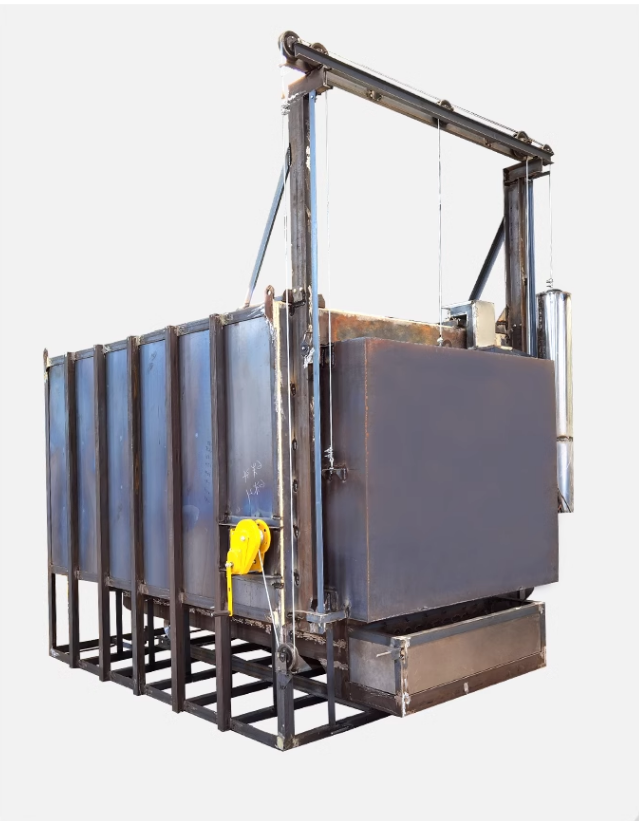 Bogie furnace for heat treatment with guillotine door refractory  flat vault for  any charge weights