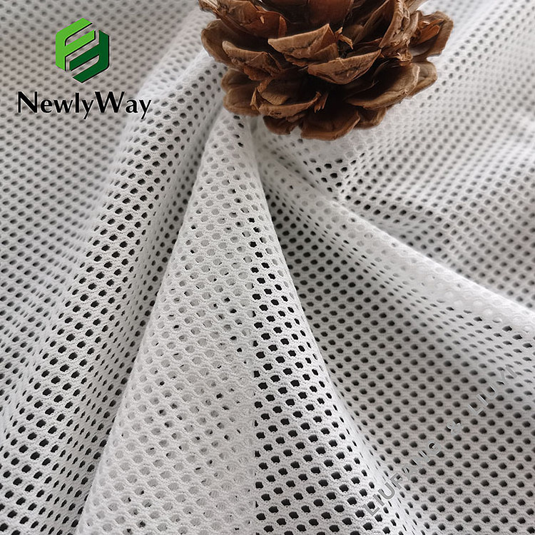 Popular white nylon and spandex stretch mesh fabric for sportswear lining