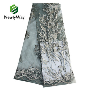 2022 NewlyWay Wholesale African Ghana Embroidered Tulle Design Brocade Mesh Flower Lace Fabric For Women Dress Lace Material