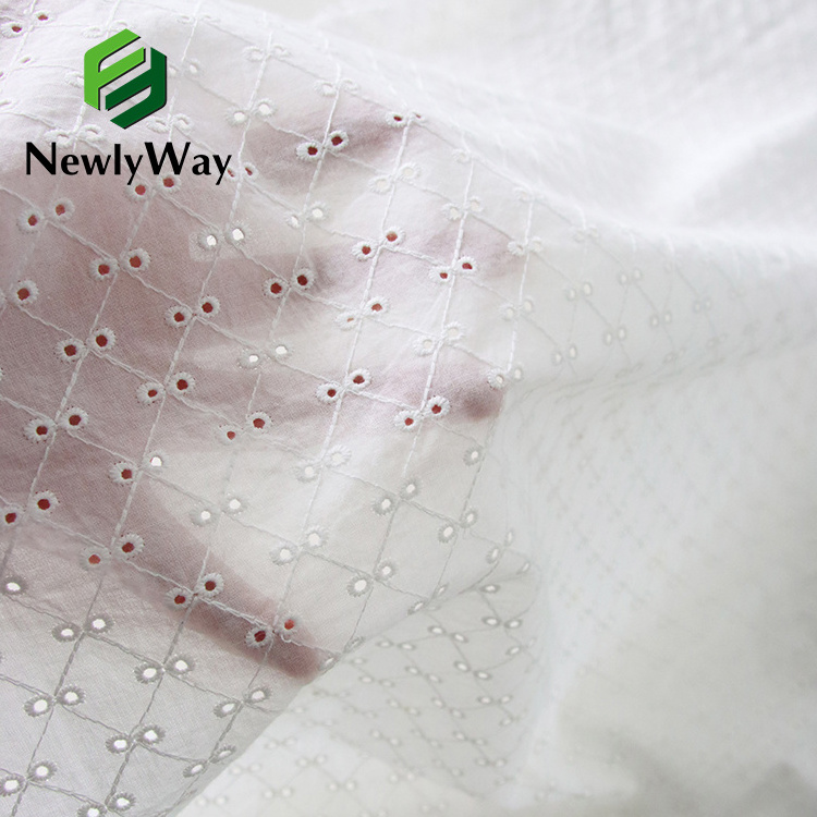 Wholesale Factory Plain White New Cotton Eyelet Swiss Voile Embroidery French Lace Fabric