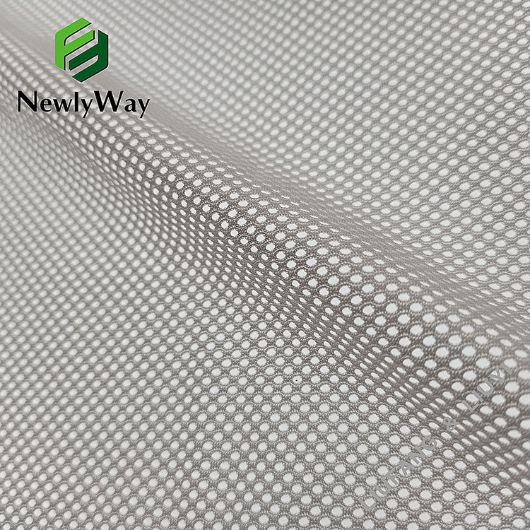 Popular white nylon and spandex stretch mesh fabric for sportswear lining