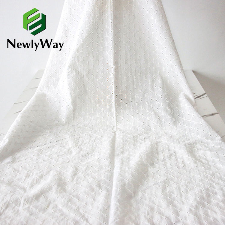 Wholesale Factory Plain White New Cotton Eyelet Swiss Voile Embroidery French Lace Fabric