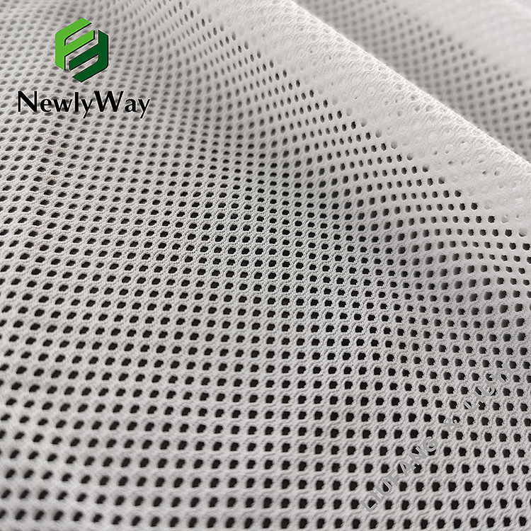 Popular white nylon and spandex stretch mesh fabric for sportswear lining