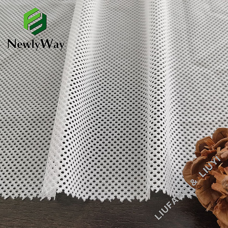 Popular white nylon and spandex stretch mesh fabric for sportswear lining