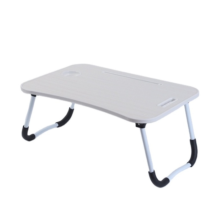 Coffee Tea Table Foldable Lap Desk Bed Serving Tray Portable Wooden Laptop Table with Cup  Holder