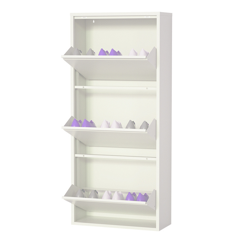 Steel Shoe Cabinet Slim Shoe Rack For Hallway Metal Shoe Storage Locker with 3/4/5 Drawer