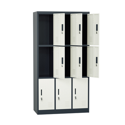 Metal Locker Cabinet Gym Lockers Worker Cupboard For Clothes Steel Locker Staff Changing Room Closet Wardrobe with 6/9/12 Doors