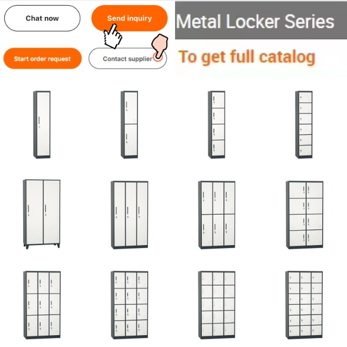 Metal Locker Cabinet Gym Lockers Worker Cupboard For Clothes Steel Locker Staff Changing Room Closet Wardrobe with 6/9/12 Doors