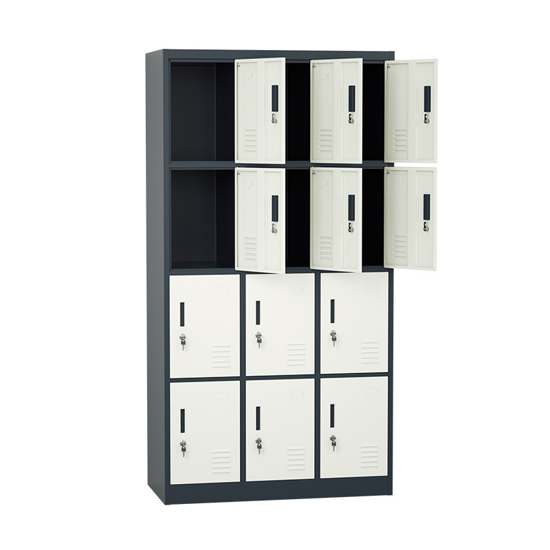 12 Doors steel locker Cabinet gym Locker Clothes Storage Cabinet steel wardrobe Locker for school staff