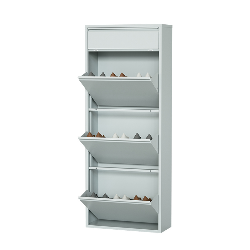 Wholesale Home Shoe Cabinet Metal Floor Standing Steel Shoe Storage Rack For entryway hallway living room