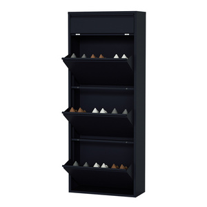 Wholesale Home Shoe Cabinet Metal Floor Standing Steel Shoe Storage Rack For entryway hallway living room