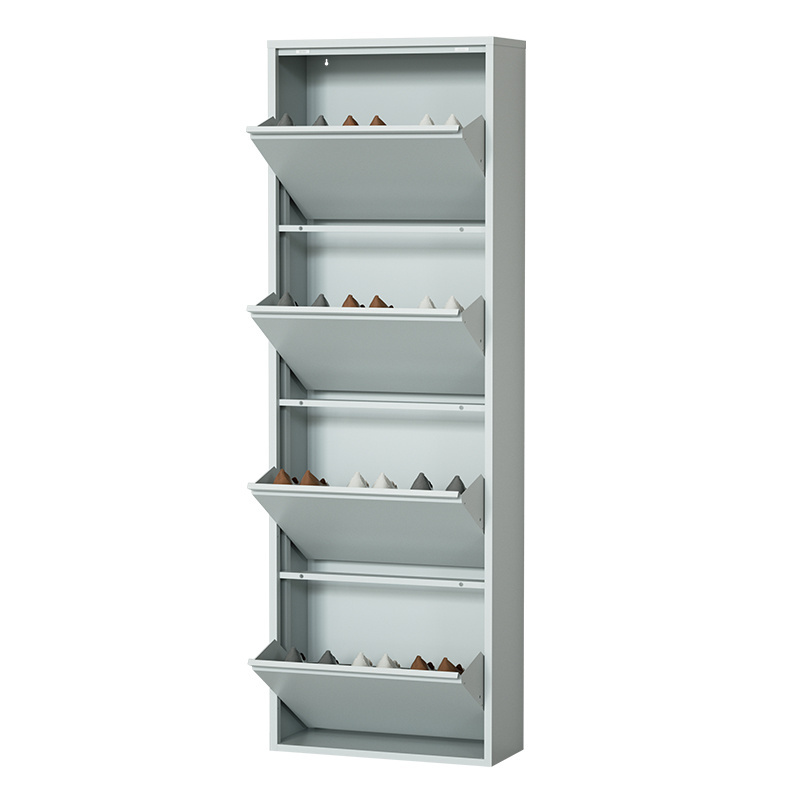 Home Furniture Steel Cabinet Shoe Storage Metal Thin Shoe Cabinet Steel Shoe Shelf For Wall