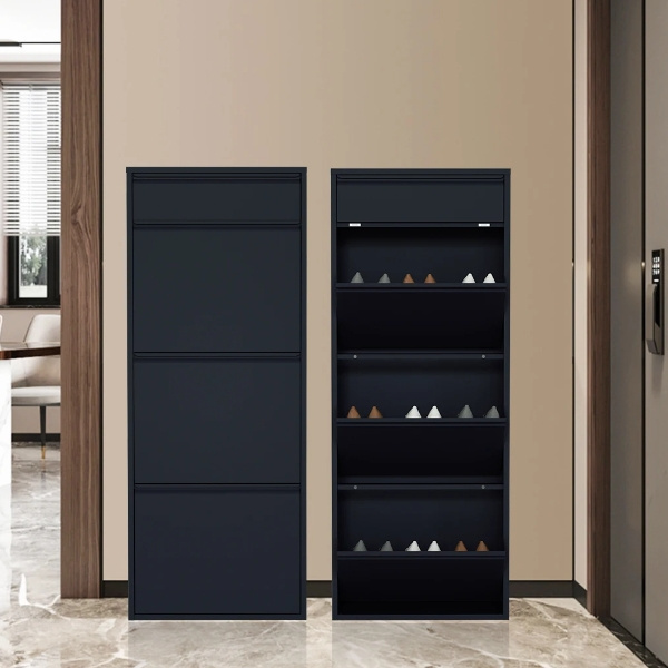 Home Furniture Shoe Storage Cabinet Steel Slim Shoe 3 Drawer Cabinet for wall