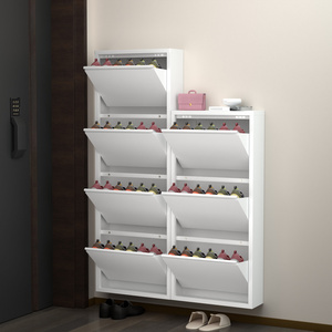 Wholesale 3/4 Drawer Metal Shoe Cabinet Cupboard Steel Shoe Rack Narrow Shoe Locker Storage Cabinet For Home Hallway