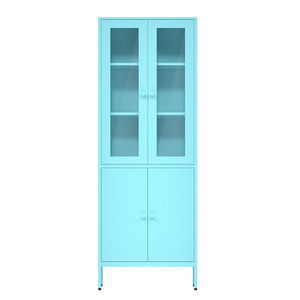 4 Door Floor Standing Bookcases contemporary Metal Home Storage Cupboard Balcony Cabinet Toy Display Cabinet Home Furniture