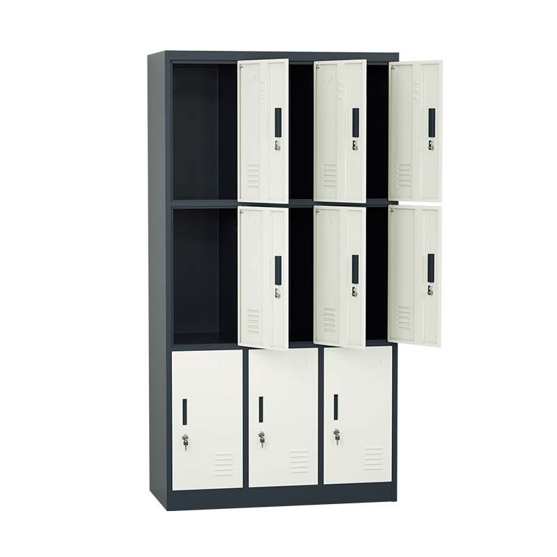 Wholesale 9 door steel locker cabinet change room cloth storage cabinet Metal locker for workshop staff gym locker