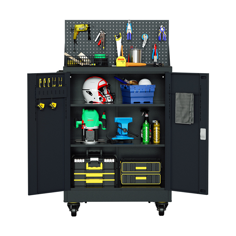 Tool Cart Steel Garage Cabinet Storage With Wheels Metal Tool Cabinet for household workbench garage warehouse