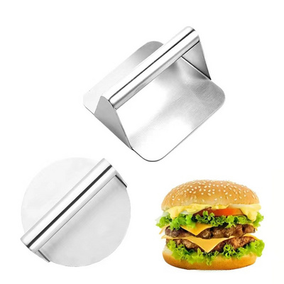 Stainless Steel Smashed Burger Press Round meat Smasher Griddle Hamburger Press, Non Stick Grill Press for BBQ