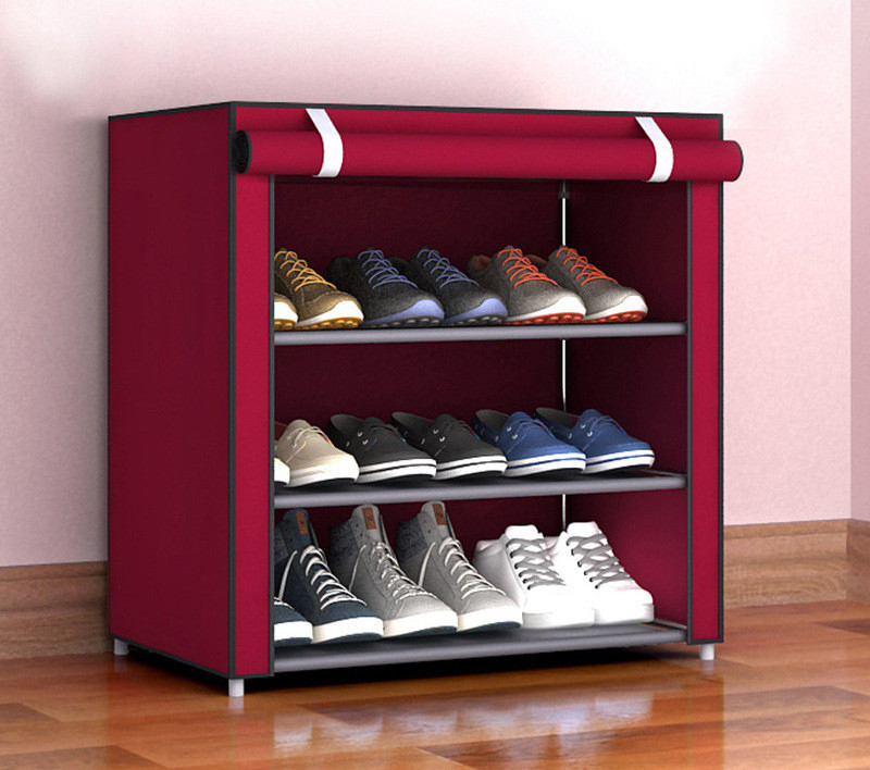 Wholesale Non-woven folding fabric shoe cabinet storage organiser closet organizer shoe rack living room furniture