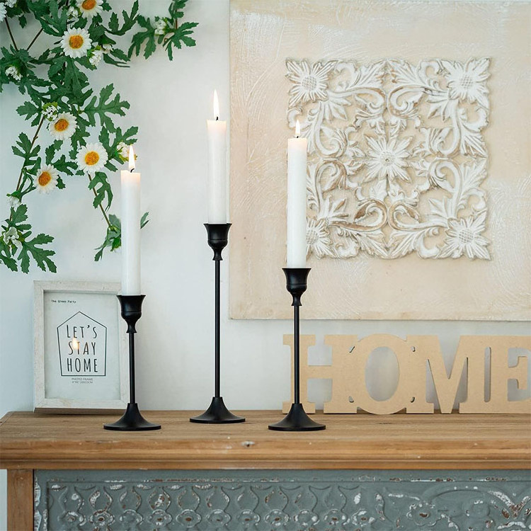 Wedding Decoration Black Metal Tabletop Candlestick Set Candlestick Candle Holder Gold Candelabra