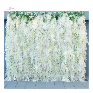 White Wisteria Grass Artificial Plant Cherry Blossom Floral Wedding Fake Flower Wall Backdrop For Wedding Stage Decoration